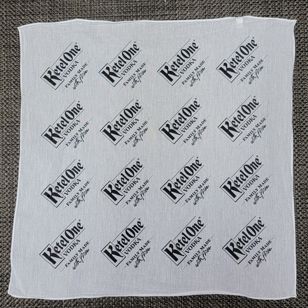 Ketel One Vodka Bandana Handkerchief White Black Square Cotton Alcohol Gift‎